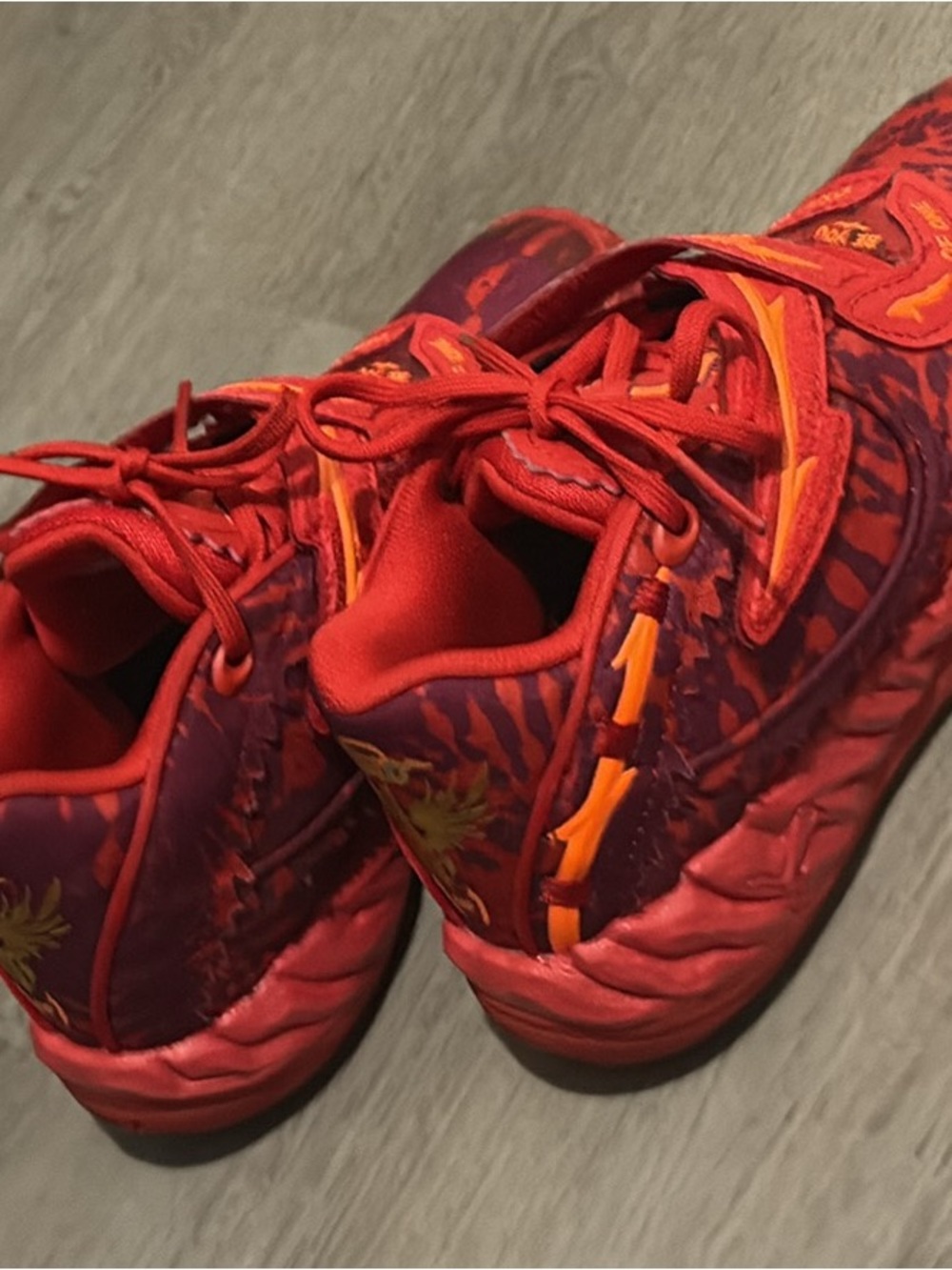 Puma Kids Red Sneakers with Orange Accents